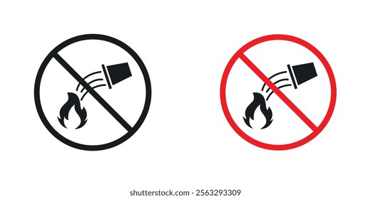 Do not extinguish with water sign pack for app and website ui designs.