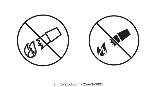 Do not extinguish with water sign vector in line stroke and flat versions