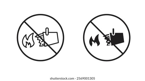 Do not extinguish with water sign vector set vector graphics designs