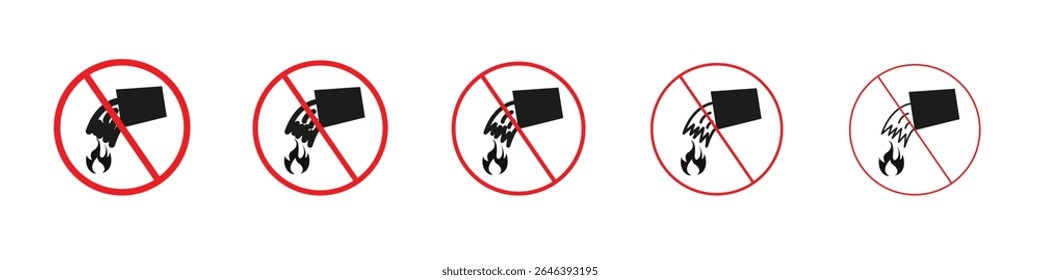 Não extinguir com sinal de água vetor delinear conjunto sinal de ilustração