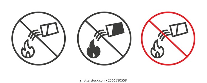 Do not extinguish with water signs collection for website design, app, UI design.