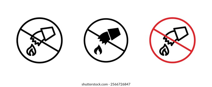 Do not extinguish with water signs vector collection pack