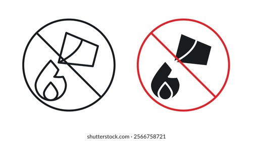 Do not extinguish with water signs in black outline, solid and colored style