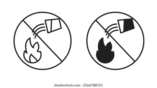 Do not extinguish with water signs vector illustration pack