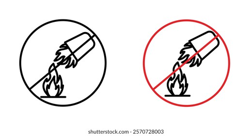 Do not extinguish with water signs vectors on white background.