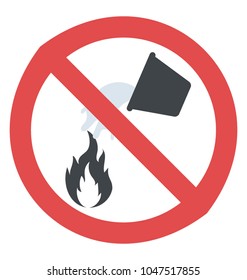 Do not extinguish with water symbol 