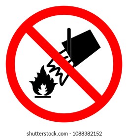 Do Not Extinguish With Water Symbol, Vector Illustration, Isolate White Background Icon. EPS10