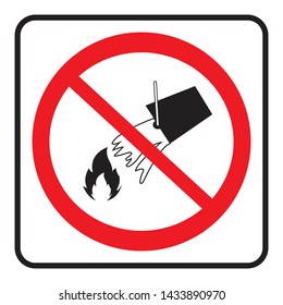 Do not extinguish with water symbol