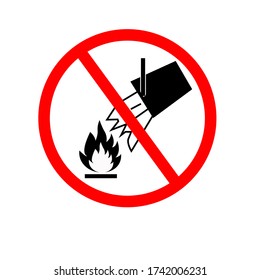 Do Not Extinguish With Water Symbol, Vector Illustration, Isolate White Background Icon. EPS10