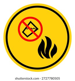 Não Extinguir Com Símbolo De Água, Ilustração De Vetor, Isolar No Fundo Branco Label.EPS10