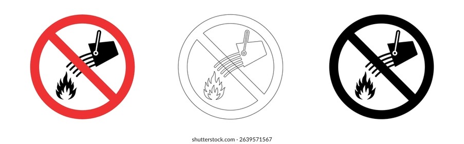 Do not extinguish with water in vector format