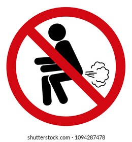 Do not fart red sign vector