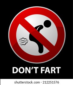 Do Not Fart Red Sign On Stock Vector (Royalty Free) 212251576 ...