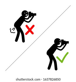 do not fart when take a picture sign.  Do not fart red sign  