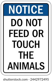 Do not feed animal warning sign