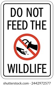 Do not feed animal warning sign