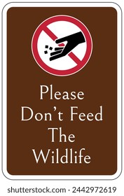 Do not feed animal warning sign