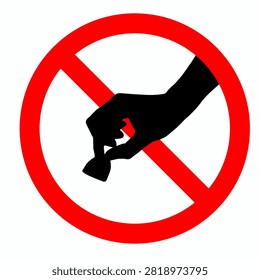 Do not feed the animals icon, feeding animals is prohibited, forbidden food sign, vector illustration