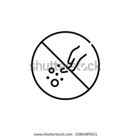Do not feed the animals line icon sign symbol isolated on white background