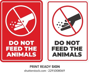 Do not feed the animals print ready sign vector editable sign