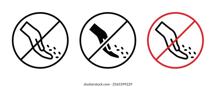 Do not feed the animals sign vector in black and red colors