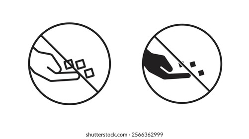 Do not feed the animals sign vector in line stroke and flat versions