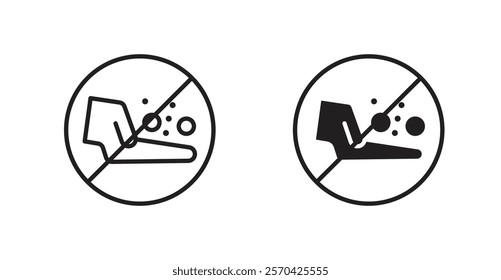 Do not feed the animals sign vectors set in black. line and flat versions