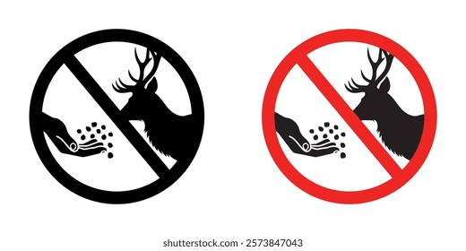 Do not feed the animals signs vector set