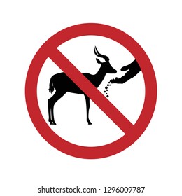 Do not feed the antelope ban mark on a white background.