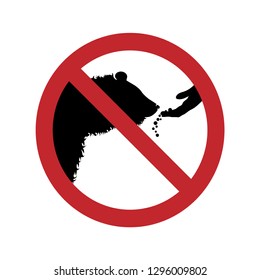 Do not feed the bear ban mark on a white background.