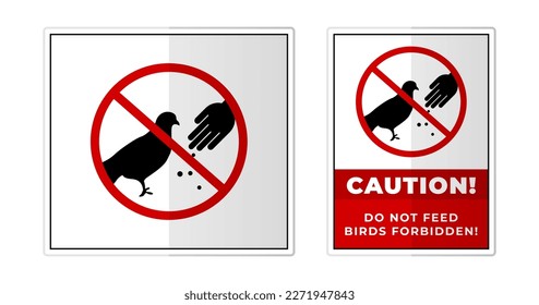 Do not Feed Birds Forbidden Sign Label Symbol Icon Vector Illustration