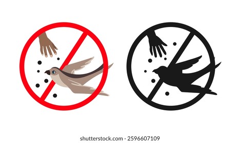 Do not feed birds, forbidden sign