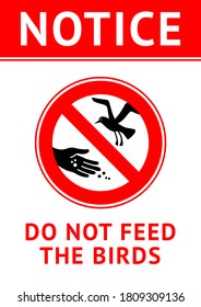 Do not feed birds, modern forbidding sticker, vector illustration 10eps