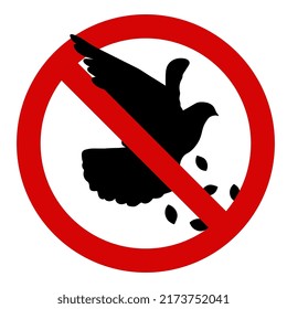 Do not feed the birds pigeons sign vector illustration