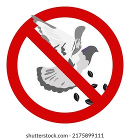 Do not feed the birds pigeons sign vector illustration