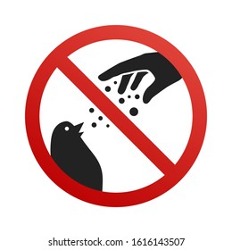 Do not feed the birds sign on a white background. Vector illustration.