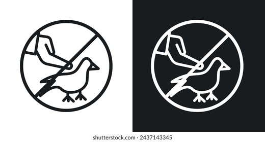 Do Not Feed Birds Sign Icon Designed in a Line Style on White background.
