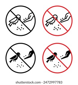 Do Not Feed Birds Sign for Wildlife Conservation and Park Regulations