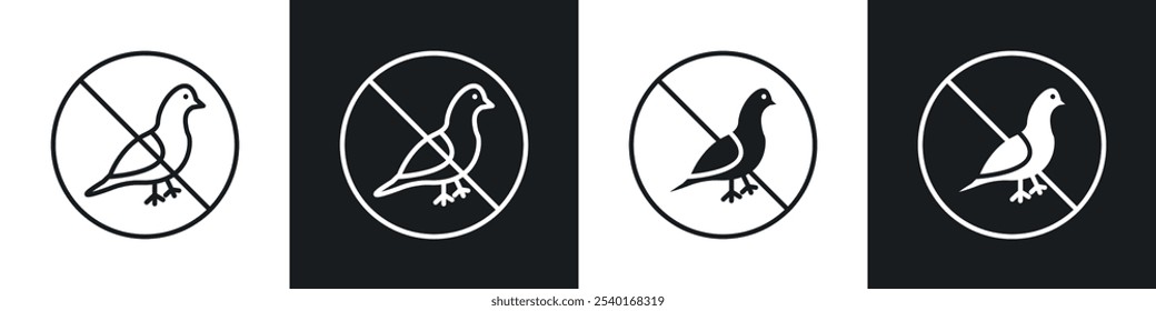 Do not feed birds sign in black and white colors.