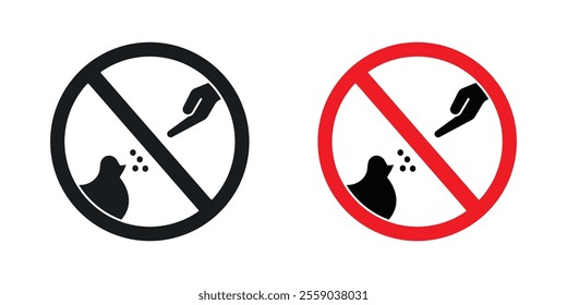 Do not feed birds sign vectors in black and colored version