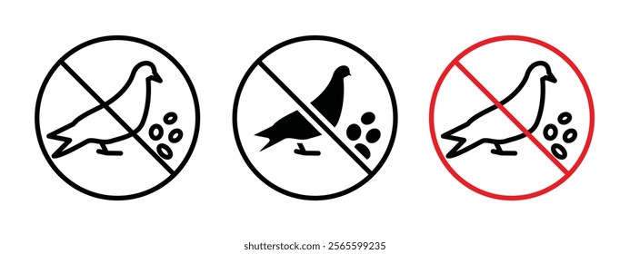 Do not feed birds sign vector in black and red colors