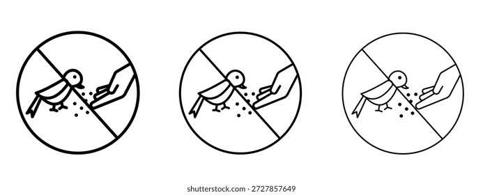 Do not feed birds sign vector Logo Design Template. Editable Stroke graphics.