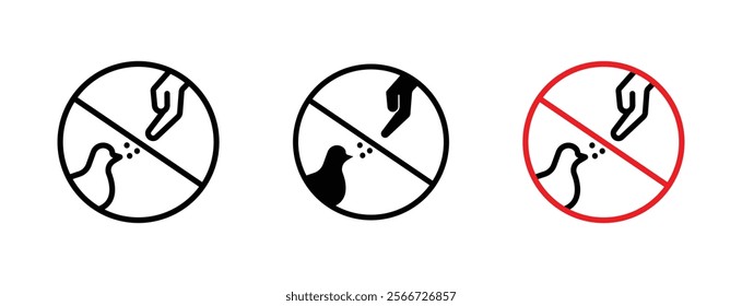 Do not feed birds signs vector collection pack