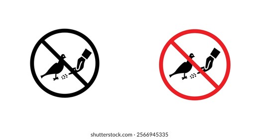 Do not feed birds signs. vector signs set