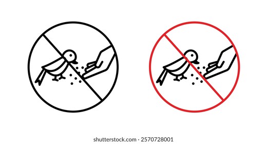 Do not feed birds signs vectors on white background.