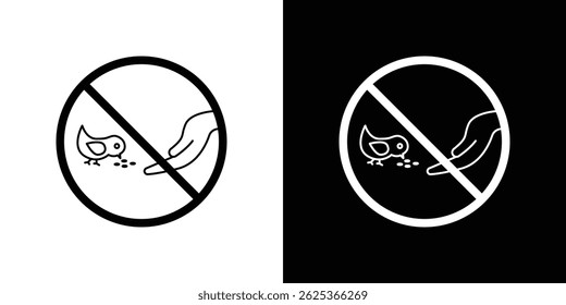 Do not feed birds signs concept stroke on white background