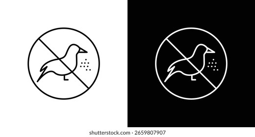 Do not feed birds signs design. Thin graphic elements vector illustration