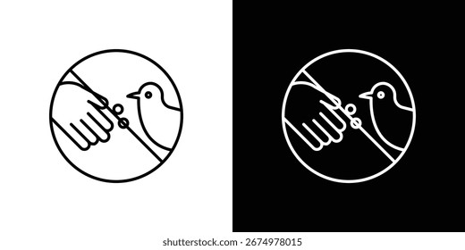 Do not feed birds signs set,vector and illustration