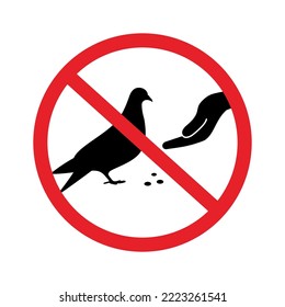 Do not feed birds vector sign