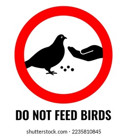 Do not feed the birds vector sign on white background